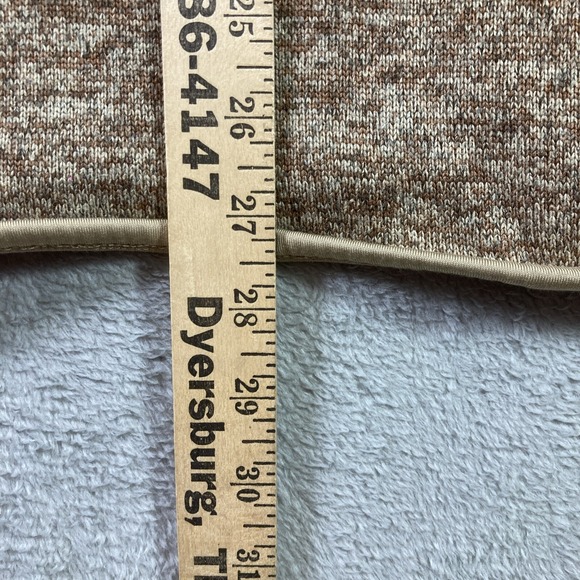 Chaps Sweater Men Large Brown 1/4 Zip Pullover Fleece Sweatshirt Pockets Logo - Picture 12 of 16